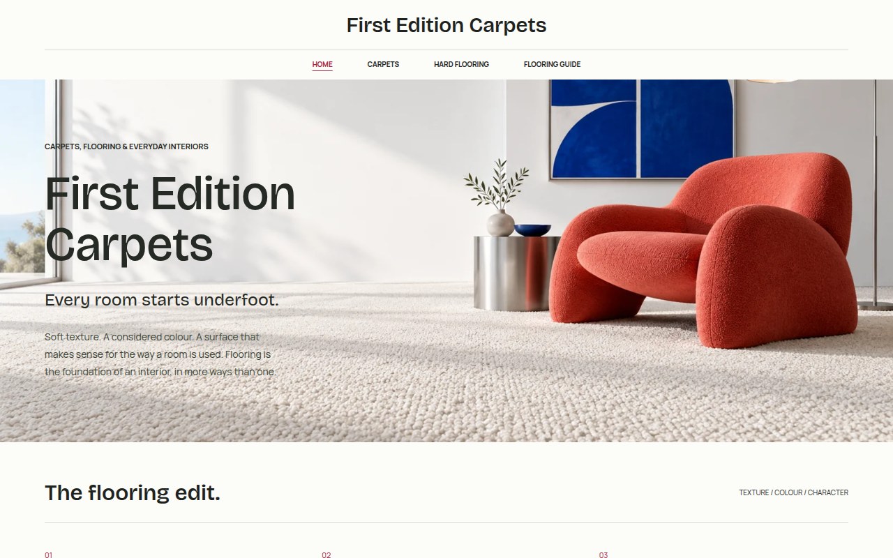 First Edition Carpets website