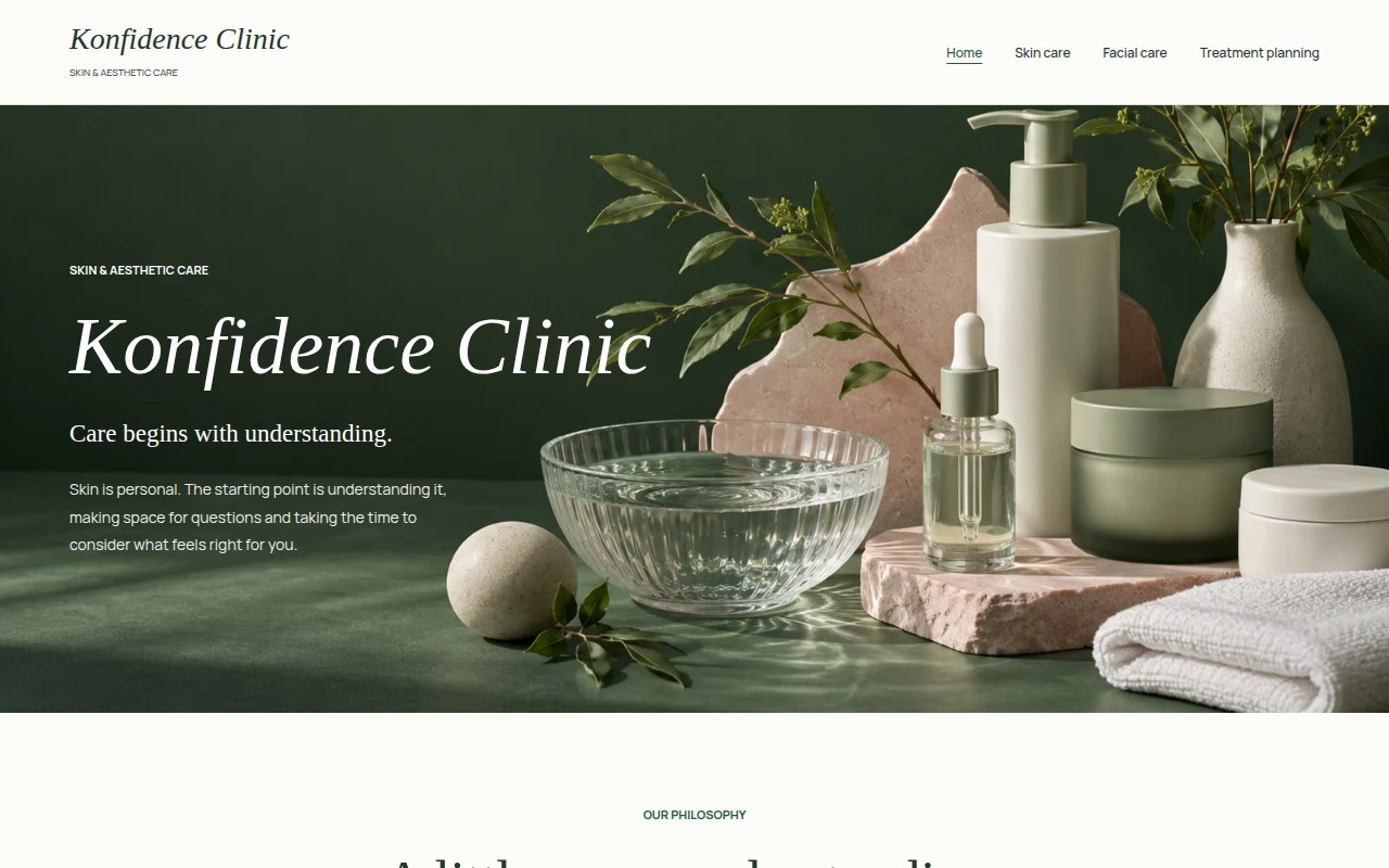 Konfidence Clinic website