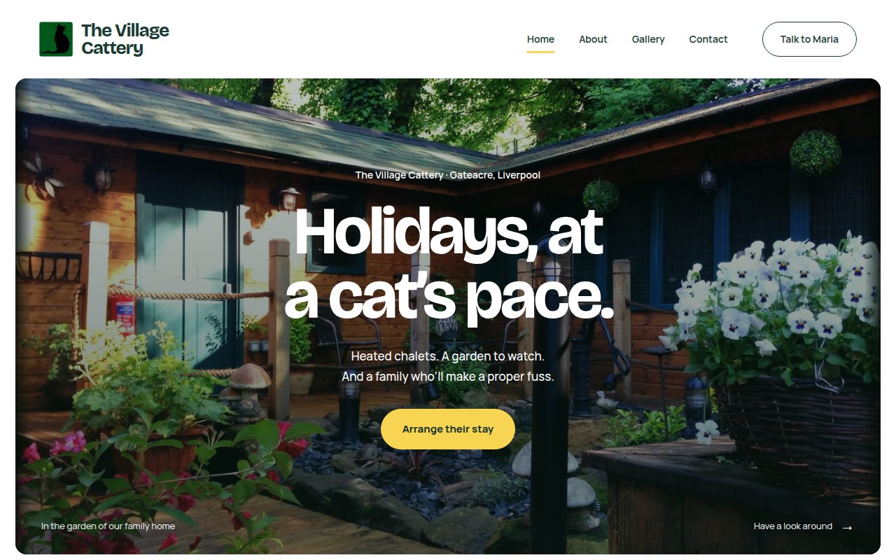 The Village Cattery website designed by IVI SEO