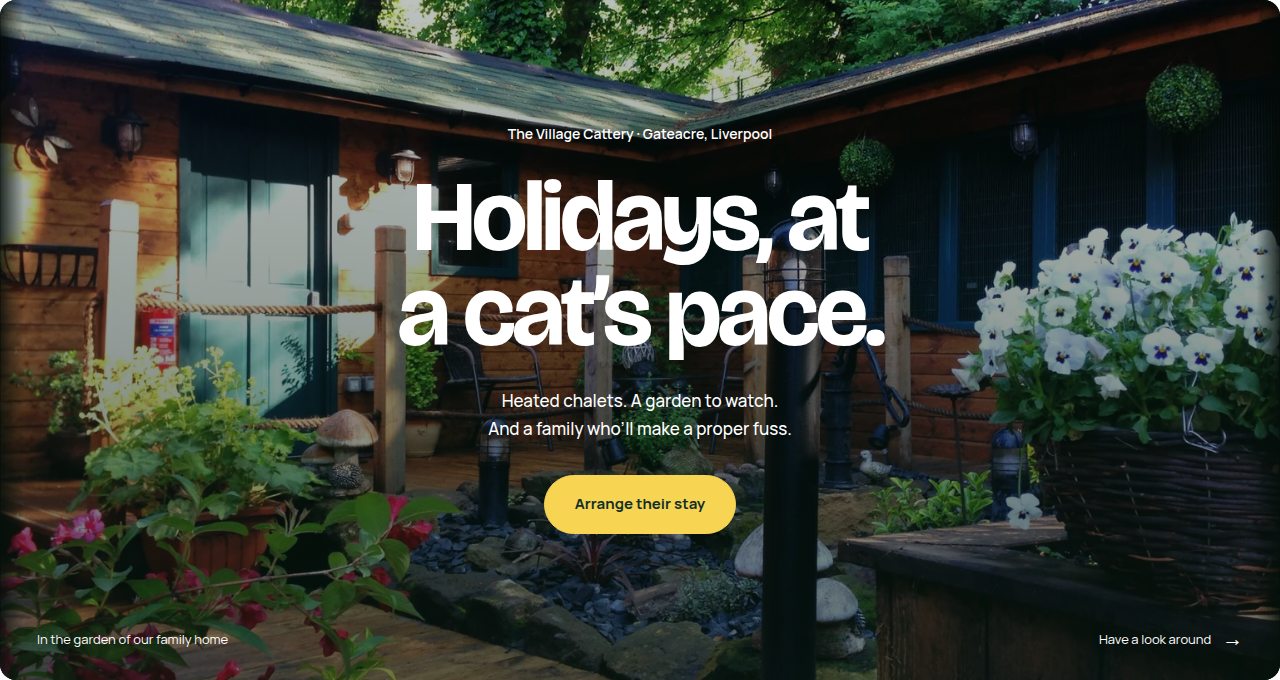 The Village Cattery website hero