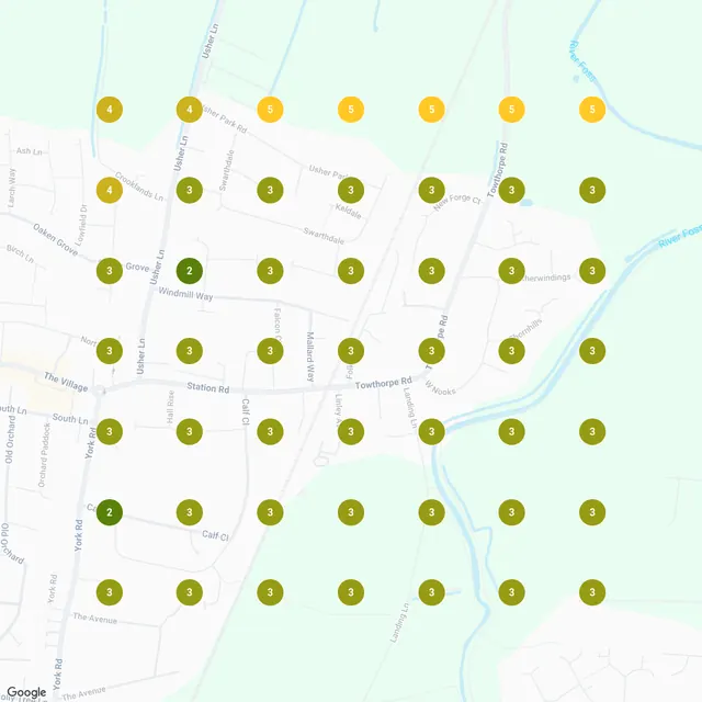 Google Maps rankings for house rewire around Haxby, July