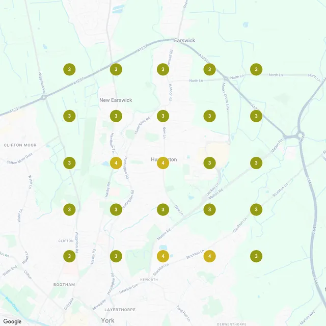 Google Maps rankings for emergency electrician around Huntington, July