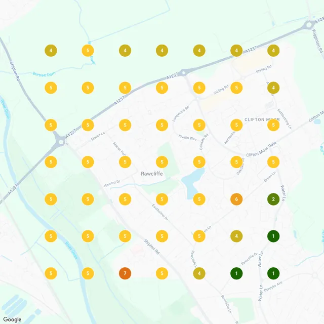 Google Maps rankings for house rewire around Rawcliffe, July