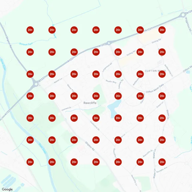Google Maps rankings for house rewire around Rawcliffe, Early June